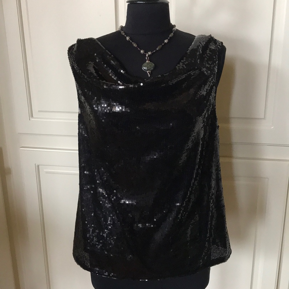 Amazing Black Sequin Vittadini Top 🌚